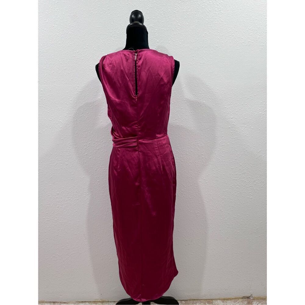 Lush sleeveless‎ pleated midi dress fuschia rose size medium - Picture 7 of 9